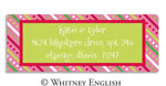 Whitney English Address Labels - Whimsy Stripe Red Pink (Holiday) (615194)